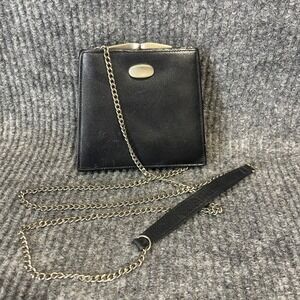 Dolcetta Micro Crossbody Bag Black Leather Chain Minimalist Y2K Chic Formal